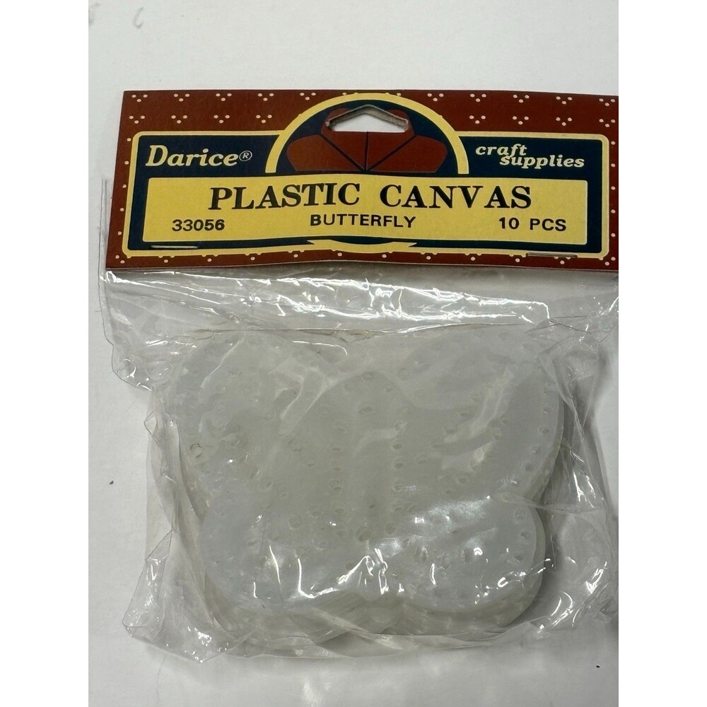 Vintage Darice Plastic Canvas Shapes Lot 17 Packs Butterflies Hearts Circles NOS